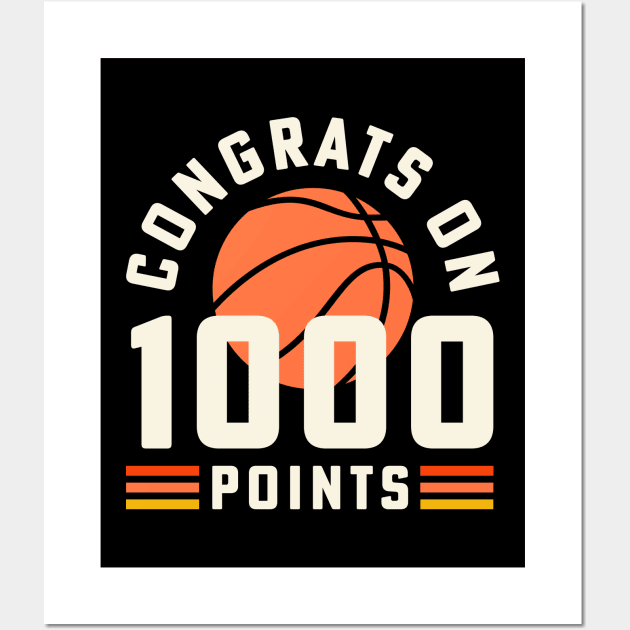 1000 Points Basketball Scorer Coach High School Basketball Mom Wall Art by PodDesignShop